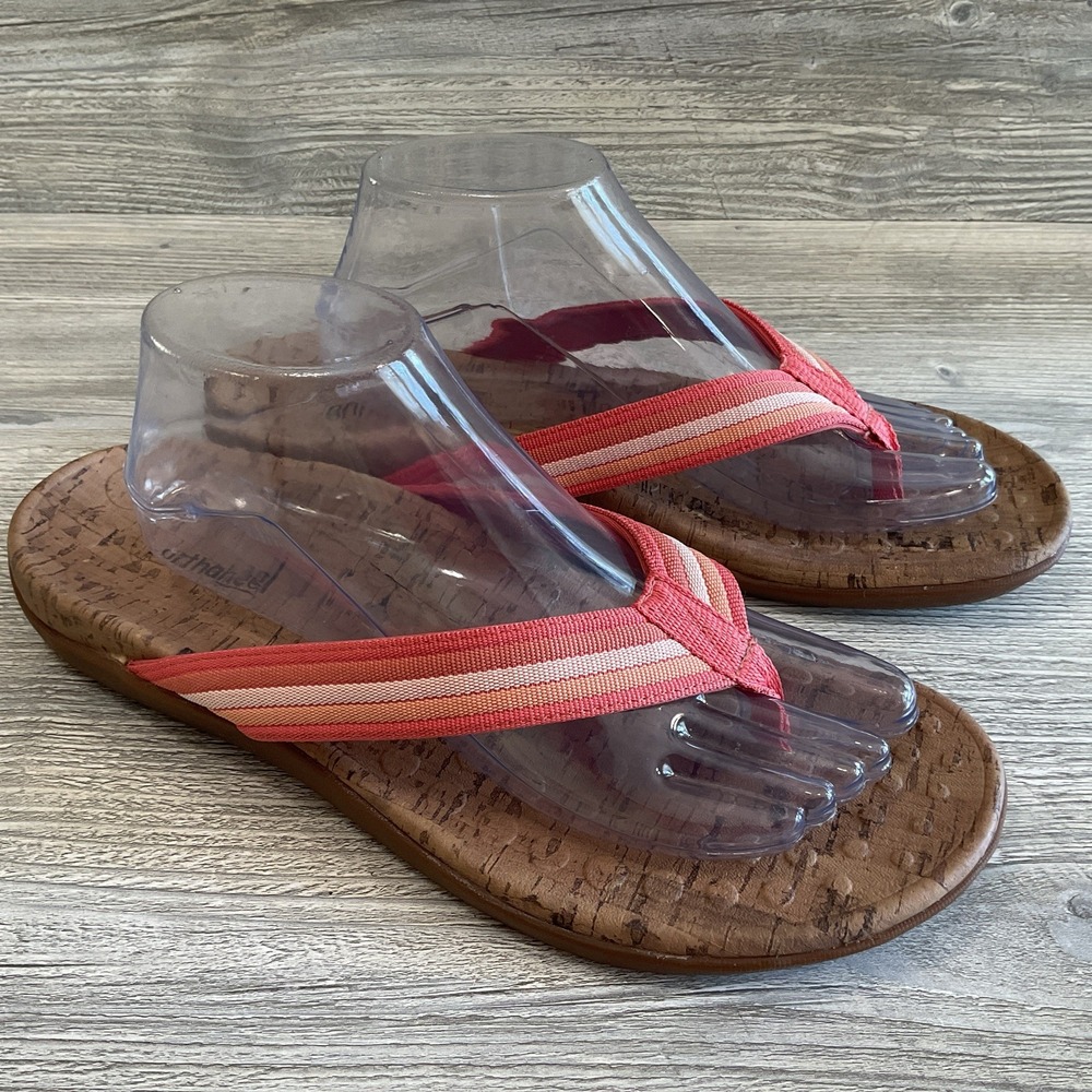 Orthaheel Womens South Beach MultiColor Orange Flip Flop Sandals Size 11 M